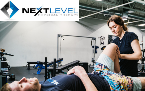 Physical therapist working on a patient who is lying down at Next Level Physical Therapy in Southampton, PA
