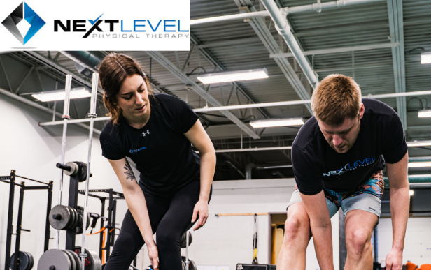 Physical therapist working with a patient on lunges at Next Level Physical Therapy in Southampton, PA