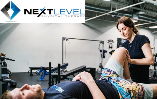 Physical therapist working on a patient who is lying down at Next Level Physical Therapy in Southampton, PA